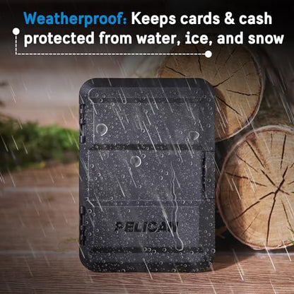 Pelican MagSafe Wallet for iPhone - Slim Magnetic Phone Wallet - Black | Heavy Duty MIL-STD Snap-On Magnetic Card Holder - Detachable Hard MagSafe Wallet for iPhone 17 Pro Max/16/15/14/13/Pixel 10 - color: Black, style: Protector