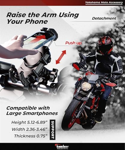 Kaedear Qi Wireless Charging Motorcycle Phone Mount, KDR-M26A - style: Qi Charging / 1" Ball