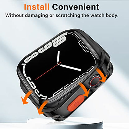 Amizee Rugged Case Compatible with Apple Watch Case Series 9/8/7 41mm SE 3/2/1 Series 6/5/4 40mm, Soft TPU Shockproof Bumper Drop Proof Protective Cover Compatible with iWatch - Plating Black - color: Plating Black, size: 40mm/41mm