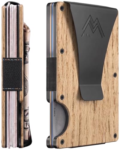 Mountain Voyage Minimalist Wallet for Men - Slim RFID Wallet, Scratch Resistant, Credit Card Holder & Money Clip, Easily Removable Money & Cards, Mens & Womens Wallets (Beech Wood Carbon) - color: Beech Wood Carbon