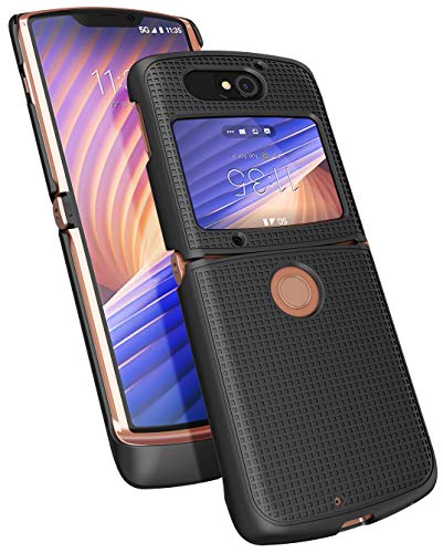 Grid Series for Motorola RAZR 5G (2020) Flip Phone Case - Black | Slim Hard Shell Cover, Satisfying Texture, Matte, For Moto XT2071 - color: Black