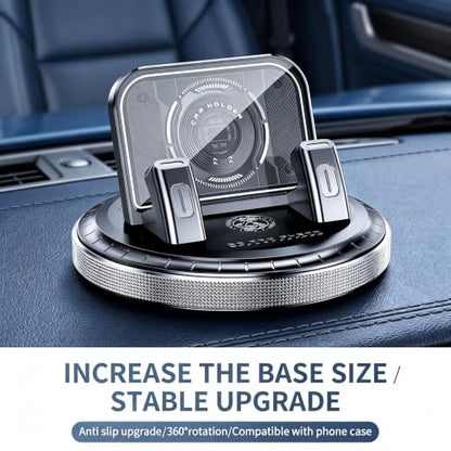 Car Phone Holder 360 Degree Rotation, Non-slip Car Navigation Mount, Car Phone Mount with Double Layer Pad, Universal for Most Cars, SUVs, Trucks (Silver) - color: Silver