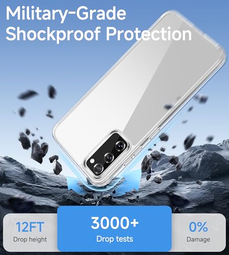 USLAI Case for Samsung Galaxy S20 FE 5G, Anti-Yellowing, Crystal Clear Back, Shockproof & Military‑Grade Drop Protection - Transparent - color: Clear, size: Galaxy S20 FE