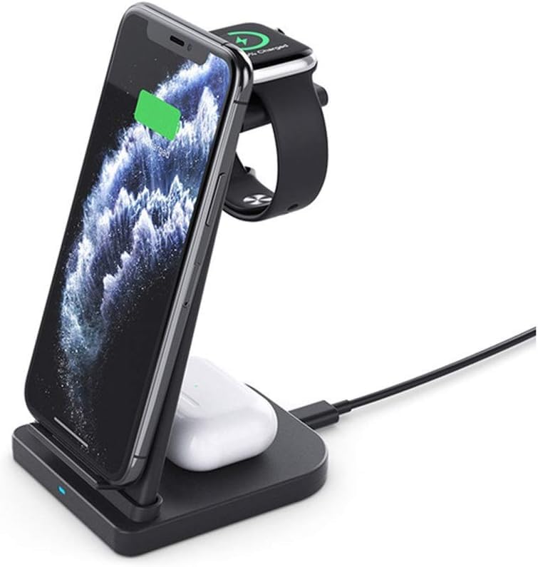 Charger Stand 15W Fast Charging Dock Station 3 in 1 Mobile Phone Holder Charger