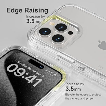 Follaroma for iPhone 15 Pro Case, Heavy Duty Shockproof Protection Phone Cases, Anti-Drop, Durable Dual Layer Transparent Protective Cover Compatible with iPhone 15 Pro, 6.1 inch, Crystal Clear - color: Clear, size: iPhone 15 Pro 6.1‘’