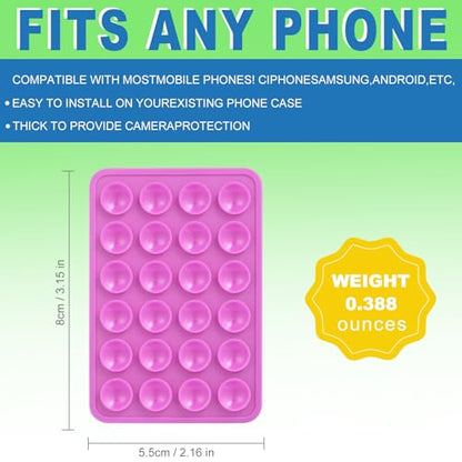 CIEO SuctionPhone Grip, Strong Silicone Suction,Strawberry Sticky Grip,Suitable for Selfies and Videos on Mirrors, Bathrooms and Smooth Surfaces, Compatible with iPhone (Purple Series) - color: Purple series