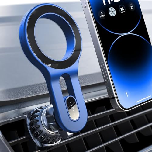 LISEN for Magsafe Car Mount, Strong Magnets Magnetic Phone Holders for Your Car, 360 Degree Adjustable Air Vent Hands Free Car Phone Holder Fit for iPhone 17-12 & All Smartphones, Blue - color: Blue