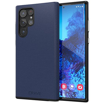 Crave Galaxy S22 Ultra Case, Shockproof Protection Dual Layer Case for Samsung Galaxy S22 Ultra 5G (6.8 inch) - Navy - color: Navy, size: Galaxy S22 Ultra