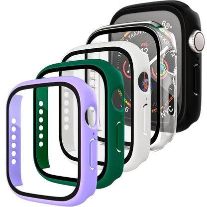 Maeline Bulk Cases Compatible with Apple Watch Series 3/Series 2/Series 1 42mm with Built in Tempered Glass Screen Protector, Overall Protective Hard PC Case Ultra-Thin Cover Random 10 Pack - color: Random Mix, size: 42 mm