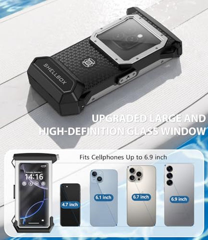 Underwater Phone Case for Snorkeling - Waterproof Touchscreen Diving Housing, Universal Underwater Phone Case for iPhone 16/15/14/13 Pro Max Samsung Galaxy S26/S25/S24 Ultra Up to 6.9'' (Black) - color: Black