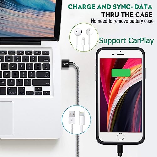 Battery Case for iPhone 6/6s/7/8/SE 2/SE 3, Enhanced 10000mAh High Capacity Portable Protective Charging Case Compatible with iPhone 6/6s/7/8/SE 2/SE 3 (4.0 inch) Extended Battery Charger Case (Black) - size: iPhone 6/6S/7/8/SE2/SE3