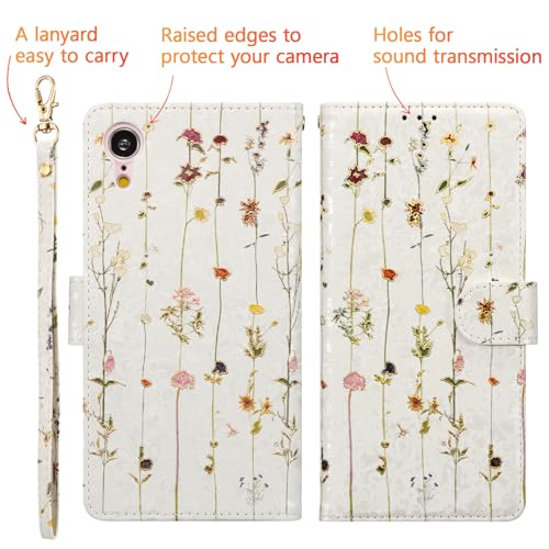 UEEBAI Wallet Case for iPhone XR, PU Leather Phone Case Kickstand RFID Blocking Flip Case with Card Slots Wrist Strap Relief Engraved Pattern Magnetic Closure Folio Case - Vine - color: Vine