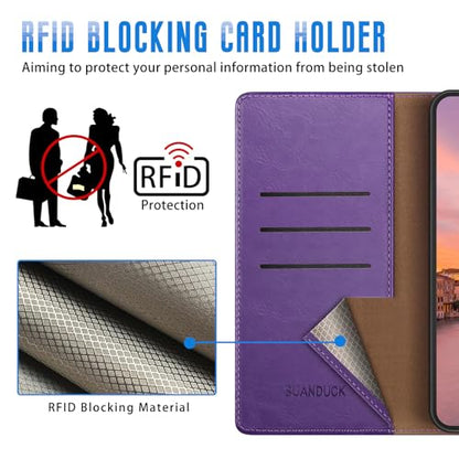 Wallet Case for Samsung Galaxy S25 Plus, Purple | RFID-Blocking Card Holder, Kickstand, Magnetic Closure, PU Leather Folio Flip Cover, Protective Women Men Cases - color: Purple, size: Samsung Galaxy S25 Plus