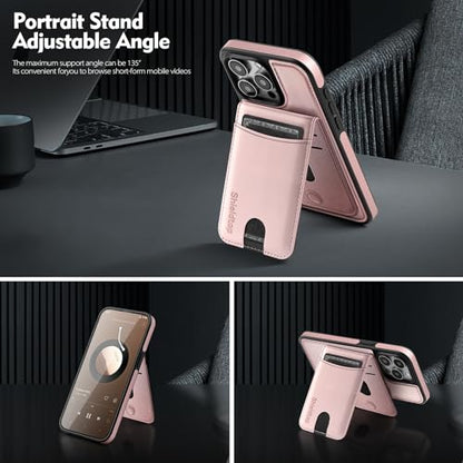 Shieldtop Compatible with MagSafe iPhone 12/12 Pro Wallet Case,Rose Gold | 2 in 1 Detachable Magnetic,Credit Card Holder Slots,RFID Blocking,PU Leather,Kickstand,Flip Folio Phone Cover for Men & Women - color: Rose Gold, size: iPhone 12/12 Pro 6.1"