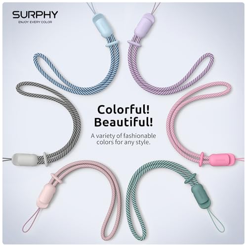 SURPHY 3 Pack Phone Wrist Strap, Phone Lanyard with Cellphone Tether Tab - color: Pink & Rose Pink & Gray
