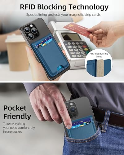 ExtreLife for Magsafe Wallet, Works with Apple Find My, 6 Cards Holder - color: Dark Blue