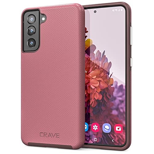 Crave for Galaxy S21 Case, Shockproof Protection Dual Layer Case for Samsung Galaxy S21, S21 5G (6.2 inch) - Berry - color: Berry, size: Galaxy S21