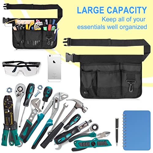 Gardening Tool Waist Bag Belt Heavy Duty Oxford Tool Apron with 7 Pockets of Different Sizes and Depth (Black) - color: Black