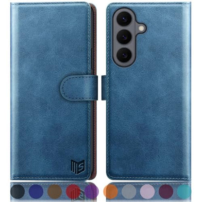 SUANPOT Compatible with Samsung Galaxy S26 Wallet case with RFID Blocking Credit Card Holder,Flip Book PU Leather Protective Cover Women Men for Samsung S26 Phone case Sky Blue - color: Sky Blue, size: Samsung Galaxy S26