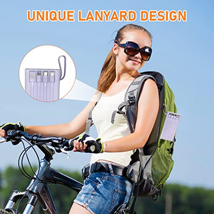 Portable Charger with Built in Cables,Mandarooker 10000mAh Power Bank with LED Lamp Fast Charging USB C External Battery Pack Phone Charger with LED Display for iPhone, Samsung and Cell Phones(Purple) - color: Purple