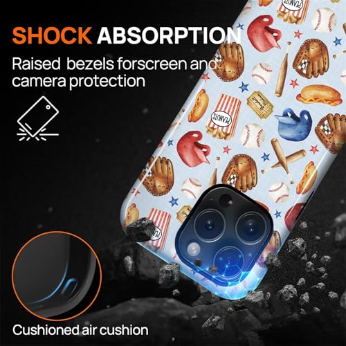 Case for iPhone 14 Pro Max, Shockproof Hybrid Protective Phone Case, Dual-Layer Drop Protection Anti-Scratch, Baseball Fun - color: Baseball Fun, size: iPhone 14 Pro Max