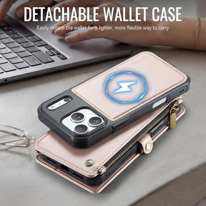 for iPhone 17 Pro Max - Phone Case Wallet Magnetic, Champagne Gold - color: Champagne Gold, size: iPhone 17 Pro Max