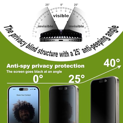 2 Pack Matte Privacy Screen Protector for iPhone 17 Pro Max 6.9",Anti-Glare Anti-Spy Scratch Resistant Tempered Glass Film,Smooth Responsive Touch Anti-Scratch Glass，Easy to Install - size: for iPhone 17 Pro Max