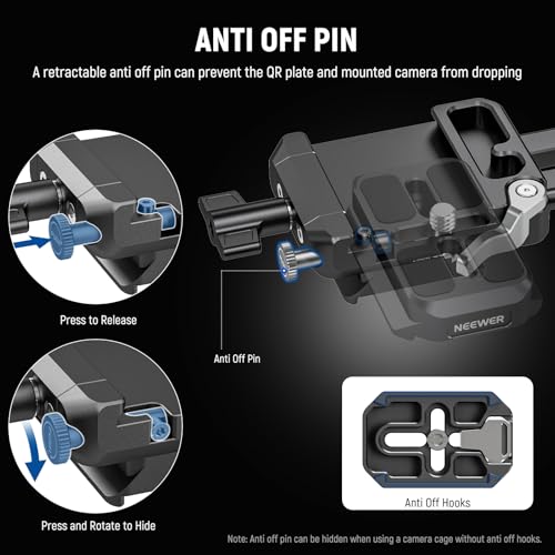 NEEWER Foldable V Mount Battery Plate with Arca Type Baseplate, PS015 PRO