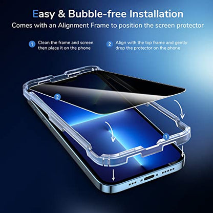 SYNCWIRE Privacy Screen Protector for iPhone 13 Pro Max/iPhone 14 Plus 6.7" [2-Pack], True 28° Anti Spy Tempered Glass Film with Auto Alignment Tool [9H Hardness] - size: iPhone 13 Pro Max/14 Plus-6.7 Inch