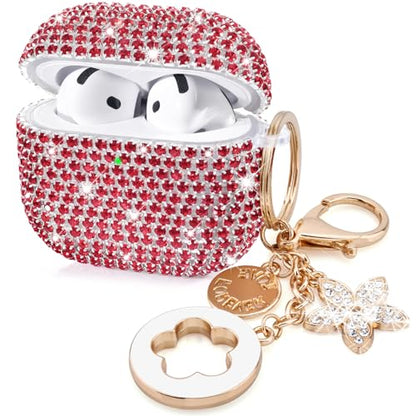 VISOOM Airpods 5 4 Cases iPods 4/5 Cover for Women,Unique Jewelry Design - color: J-Christmas Red, size: Airpods 4/5(2024/2026)
