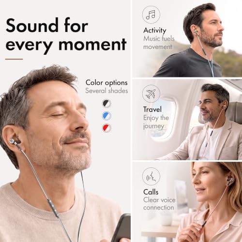 Symphonized Premium Wooden Wired Earbuds with Microphone (Aux 3.5mm Jack) - color: Red, style: 3.5mm Aux