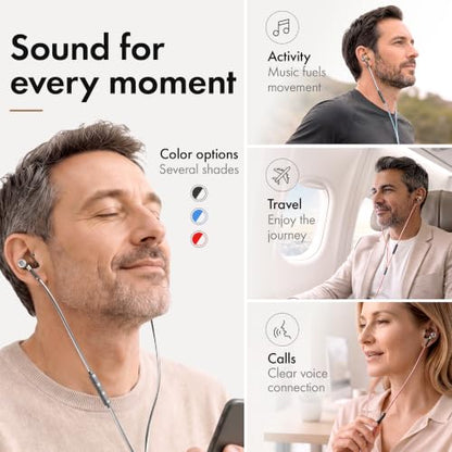 Symphonized Premium Wooden Wired Earbuds with Microphone (Aux 3.5mm Jack) - color: Red, style: 3.5mm Aux