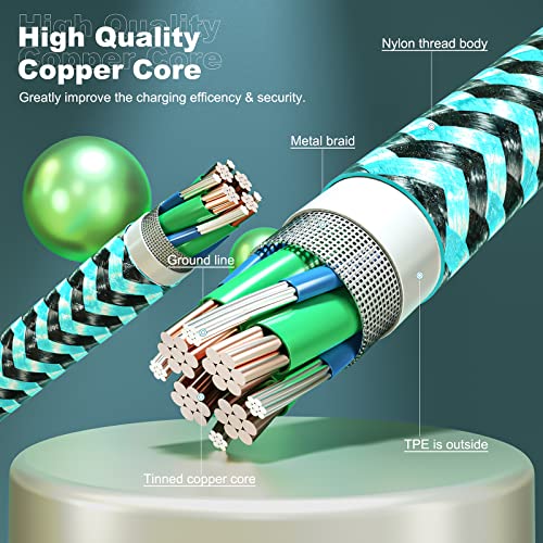 3 Pack iPhone Charger 6FT Right Angle Lightning Cable Fast Charging Cord - size: 6ft