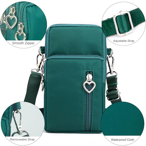 Small Crossbody Bag for Women - Mini Phone Purses with Crossbody Strap and Wallet - Nylon Arm Bag - color: A-green