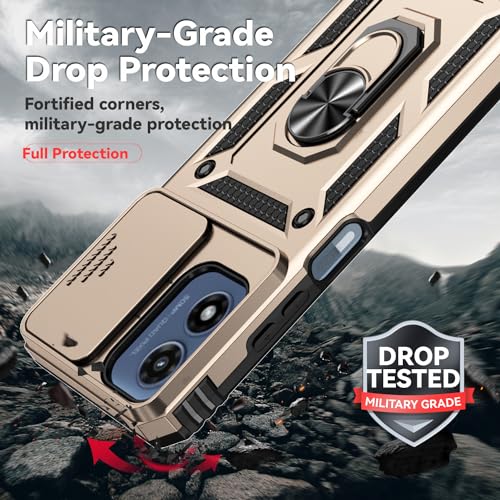 SunStory for Motorola Moto G Play 4G 2024 Case with Kickstand,Gold - color: Gold