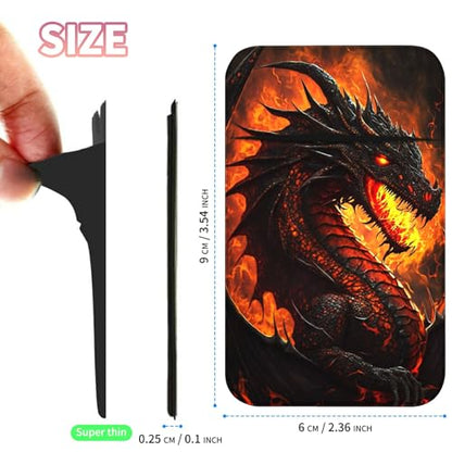 Phone Credit Card Holder Stick on, Phone Case Wallet, Cell Phone Pocket Self Adhesive Stretchy Lycra Stick on Wallet ID Credit Card Case Pouch Sleeve for All Smartphones, Flame Dragon - color: 323