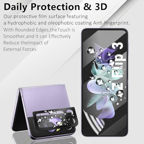 2 Pack for Samsung Galaxy Z Flip 3 Screen Protector [Not Glass] - size: 6.71 inch