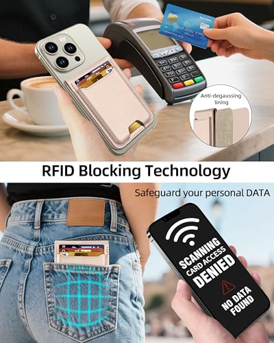 For Magsafe Wallet Stand, 6 Cards Holder, RFID Blocking | Strongest Magnetic Wallet for iPhone 17/16/15/14/13/12 Series, ID Window, Vegan Leather, Desert Titanium Gold - color: Desert Titanium Gold