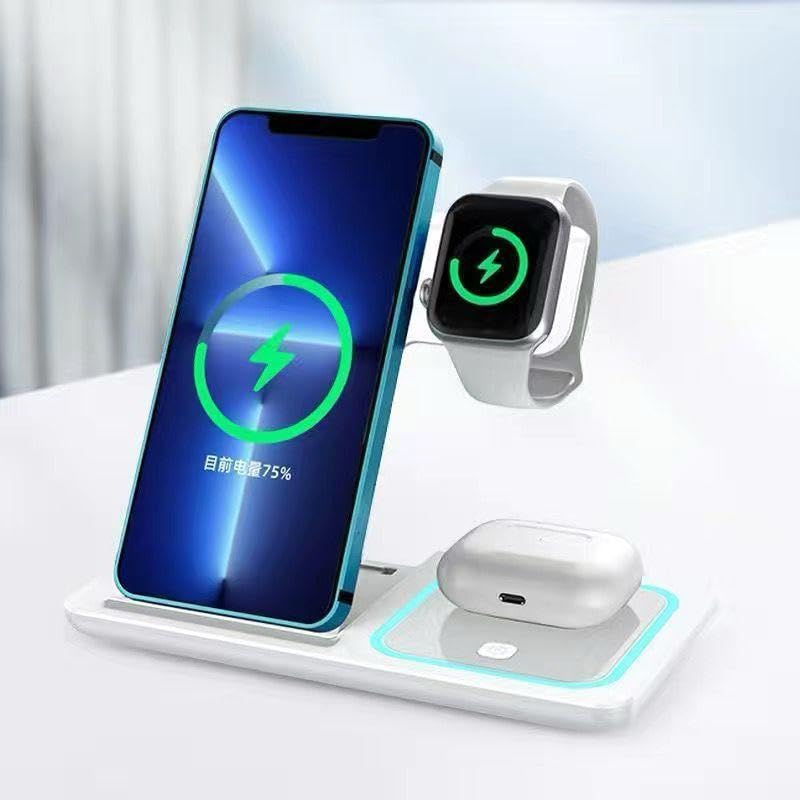 3-in-1 Wireless Charging Station for Phone, Watch, Earbuds