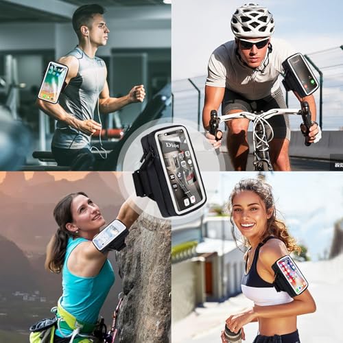 Phone Holder for Running Armband Cell Phone Holder iPhone 17 16 16e 15 14 13 12 11 Pro Max Xs Xr X Plus Mini Galaxy Ultra S26 Note, Sports Arm Bag Bands Fit Exercise Gym Workout Runner Hiking - color: 11-Black with Clear Window