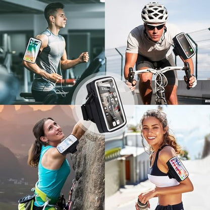 Phone Holder for Running Armband Cell Phone Holder iPhone 17 16 16e 15 14 13 12 11 Pro Max Xs Xr X Plus Mini Galaxy Ultra S26 Note, Sports Arm Bag Bands Fit Exercise Gym Workout Runner Hiking - color: 11-Black with Clear Window