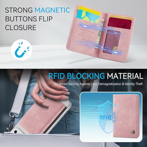 Defencase for Magsafe Wallet Magnetic Card Holder RFID Blocking, Rose Pink - color: Elegant Rose Pink