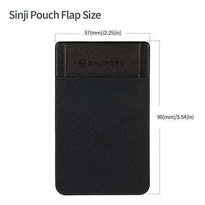 Sinjimoru Card Holder for Back of Phone, Stick on Phone Wallet, Black - color: Black