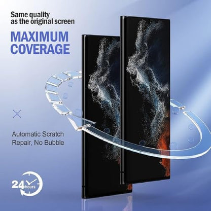 3 Pack Screen Protector Compatible for Samsung Galaxy S22 Ultra 6.8 Inch, HD Flexible Soft TPU Hydrogel Film for Samsung Galaxy S22 Ultra 5G - Support Fingerprint Unlock, High Sensitivity - size: Samsung Galaxy S22 Ultra