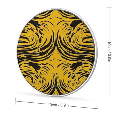 Mustard Yellow and Black Wireless Charger 10W Fast Charging Pad Anti-Slip Qi Certified Wireless Charging Pad Charging Station Portable Phone Charger for All Wireless Charging Smartphone
