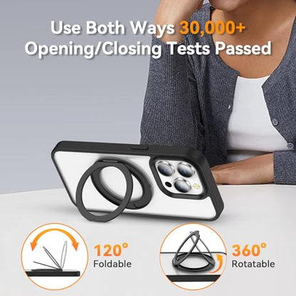 360° Rotation Cell Phone Ring Holder Stand Compatible iPhone & Most Phones - color: Black