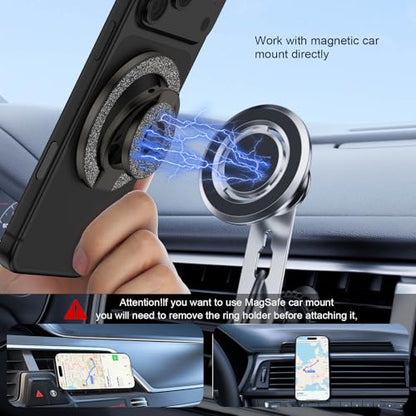 MagSafe Phone Grip Magnetic Finger Holder for Samsung Galaxy S26 S25 Ultra - color: Black