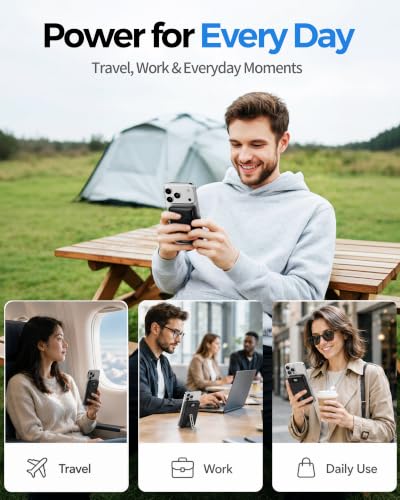 for MagSafe Power Bank iPhone,Portable Charger with Detachable USB-C Cable