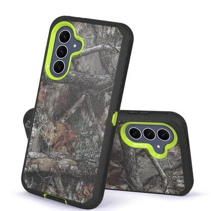 Compatible for Samsung S25 FE, Built in Screen Protector, Belt Clip Holster Heavy Duty Defender Case Dustproof Shockproof Protection (Camo Green) - color: Camo Green