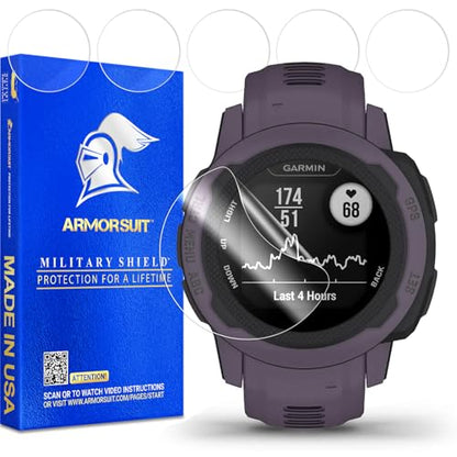 ArmorSuit 6 Pack for Garmin Instinct 2S Solar (40mm) Screen Protector MilitaryShield HD Clear TPU Film - Made in USA - size: Instinct 2S Solar (40mm)